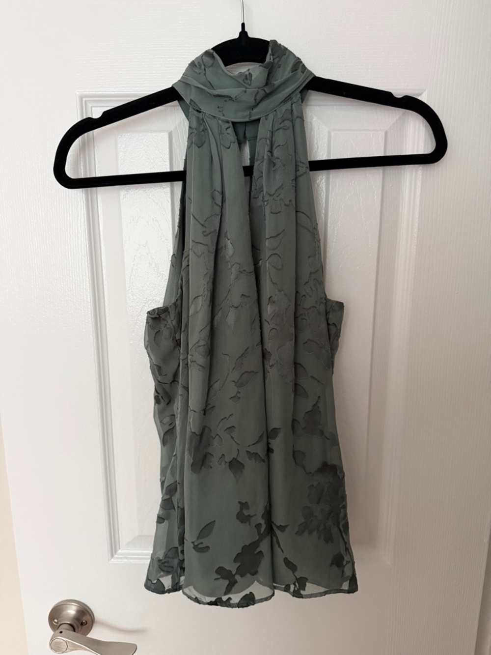 White House Black Market Sage Green Halter Top